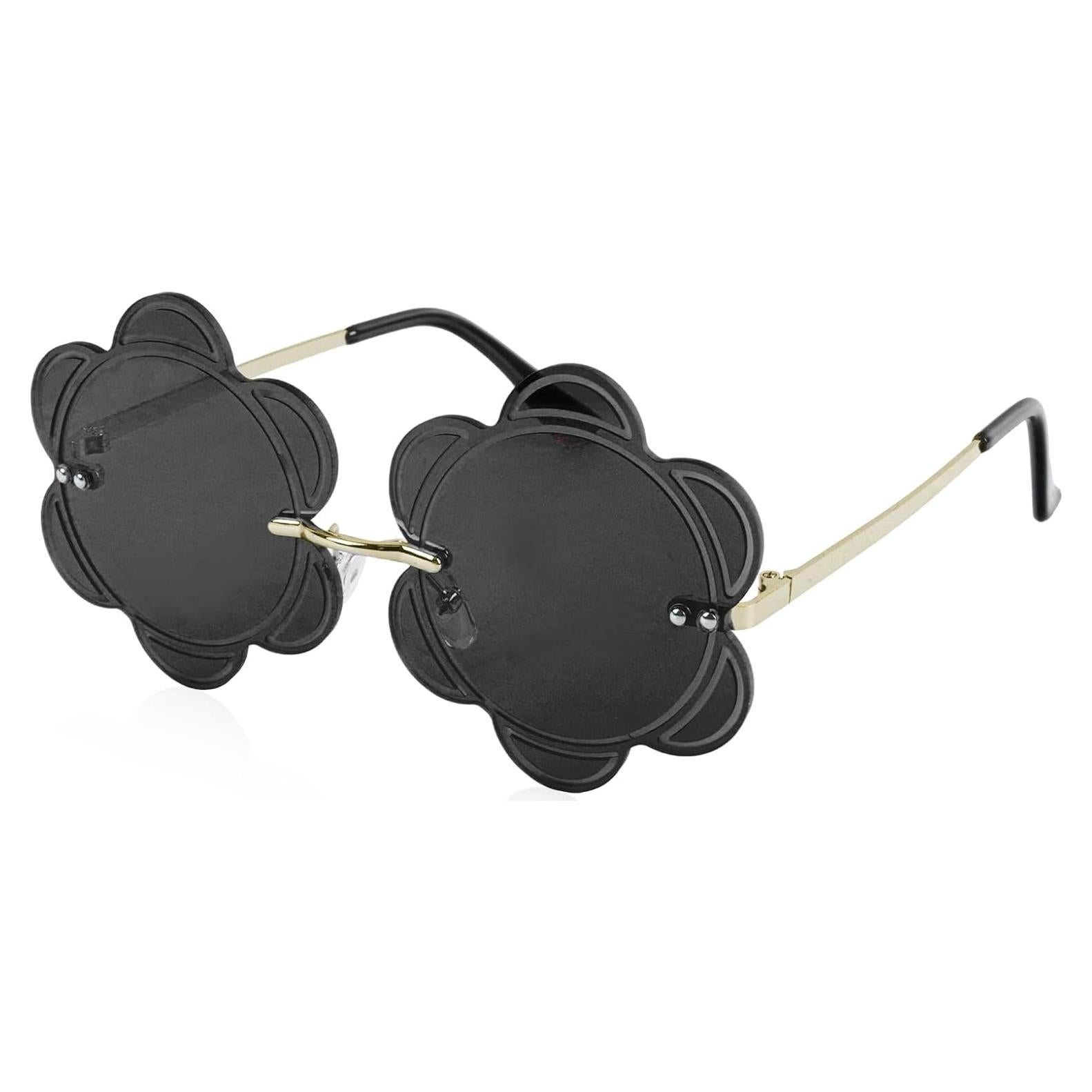Gafas de sol en forma de flor - Unisex - Color negro
