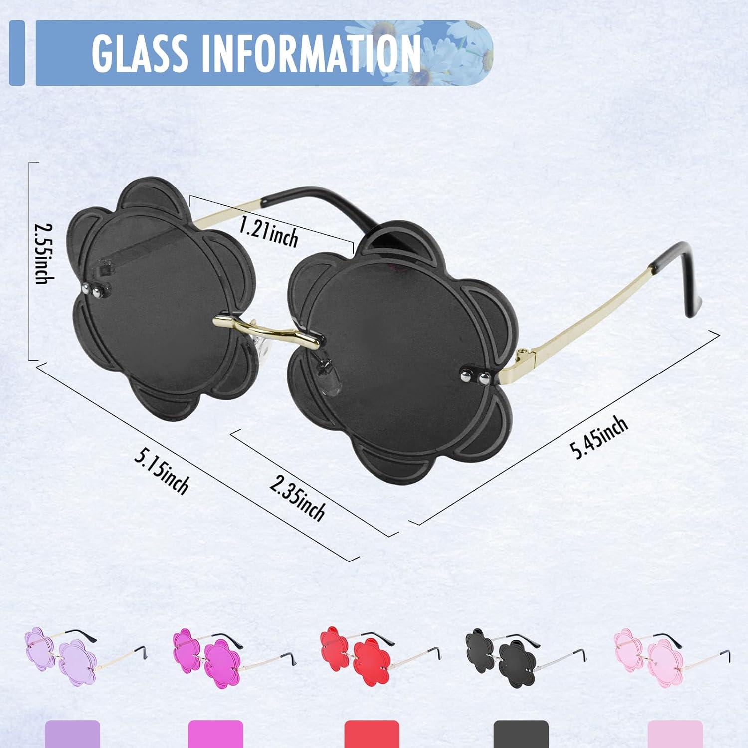 Gafas de sol en forma de flor - Unisex - Color negro