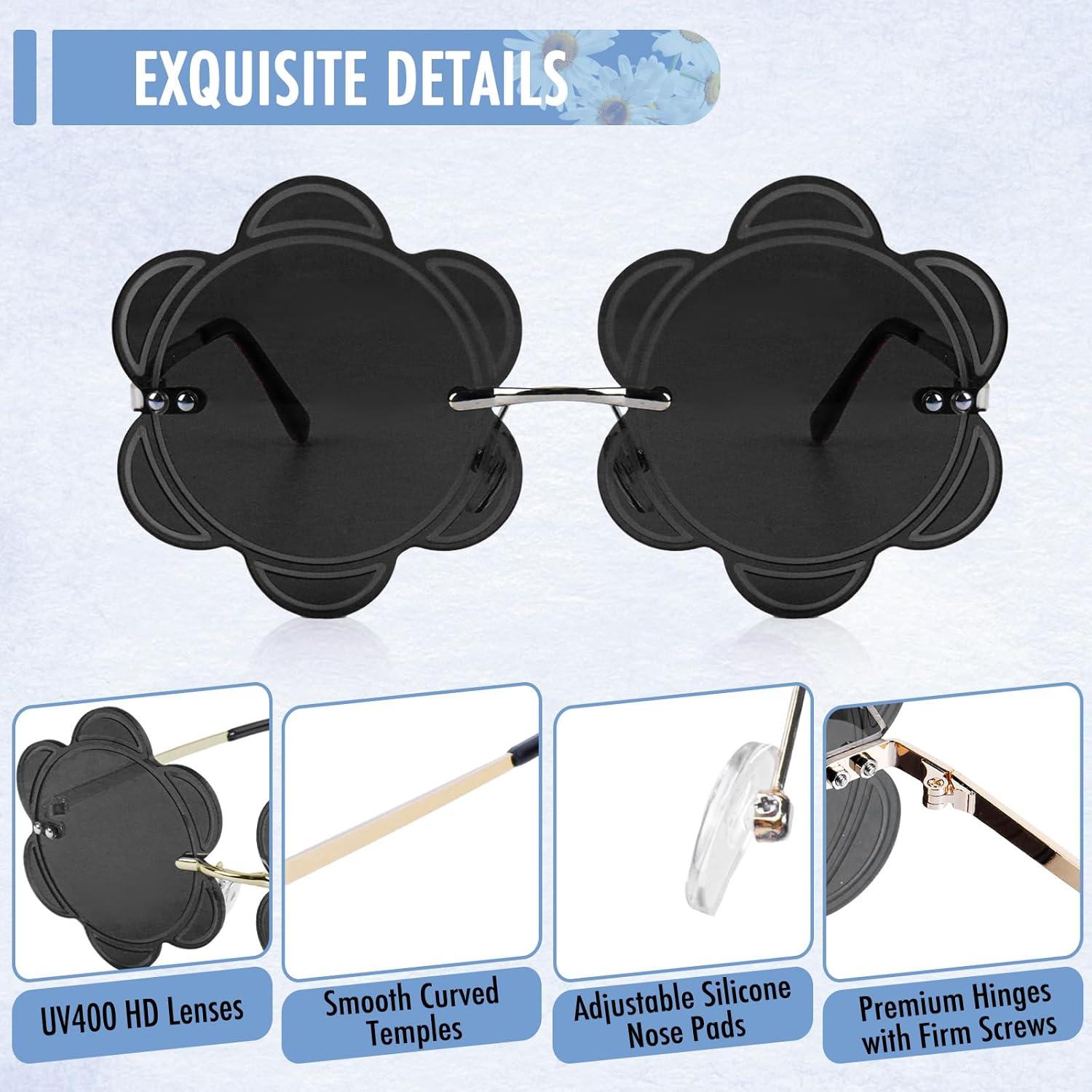 Gafas de sol en forma de flor - Unisex - Color negro