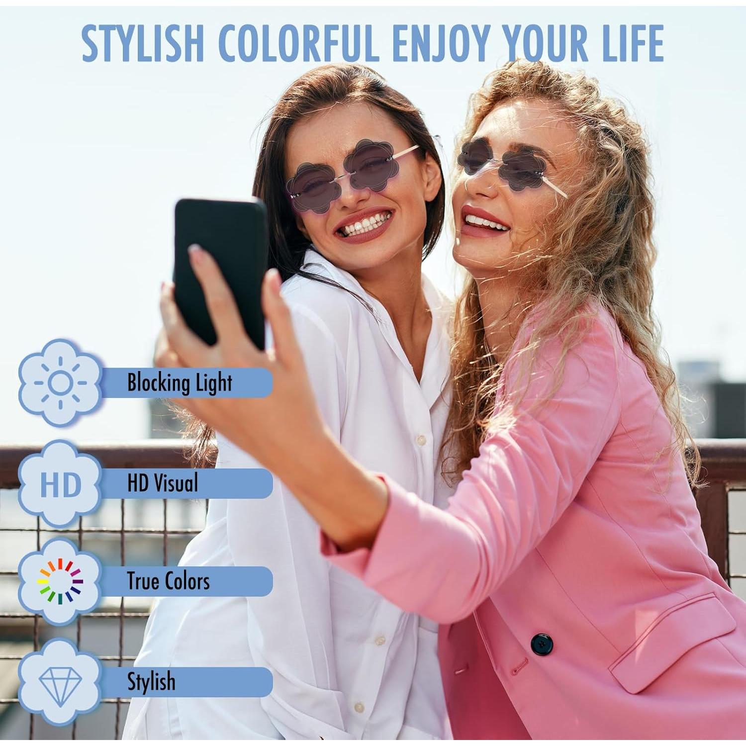 Gafas de sol en forma de flor - Unisex - Color negro