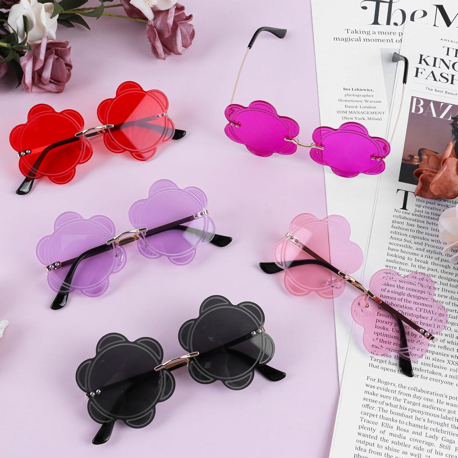 Gafas de sol en forma de flor - Unisex - Color negro