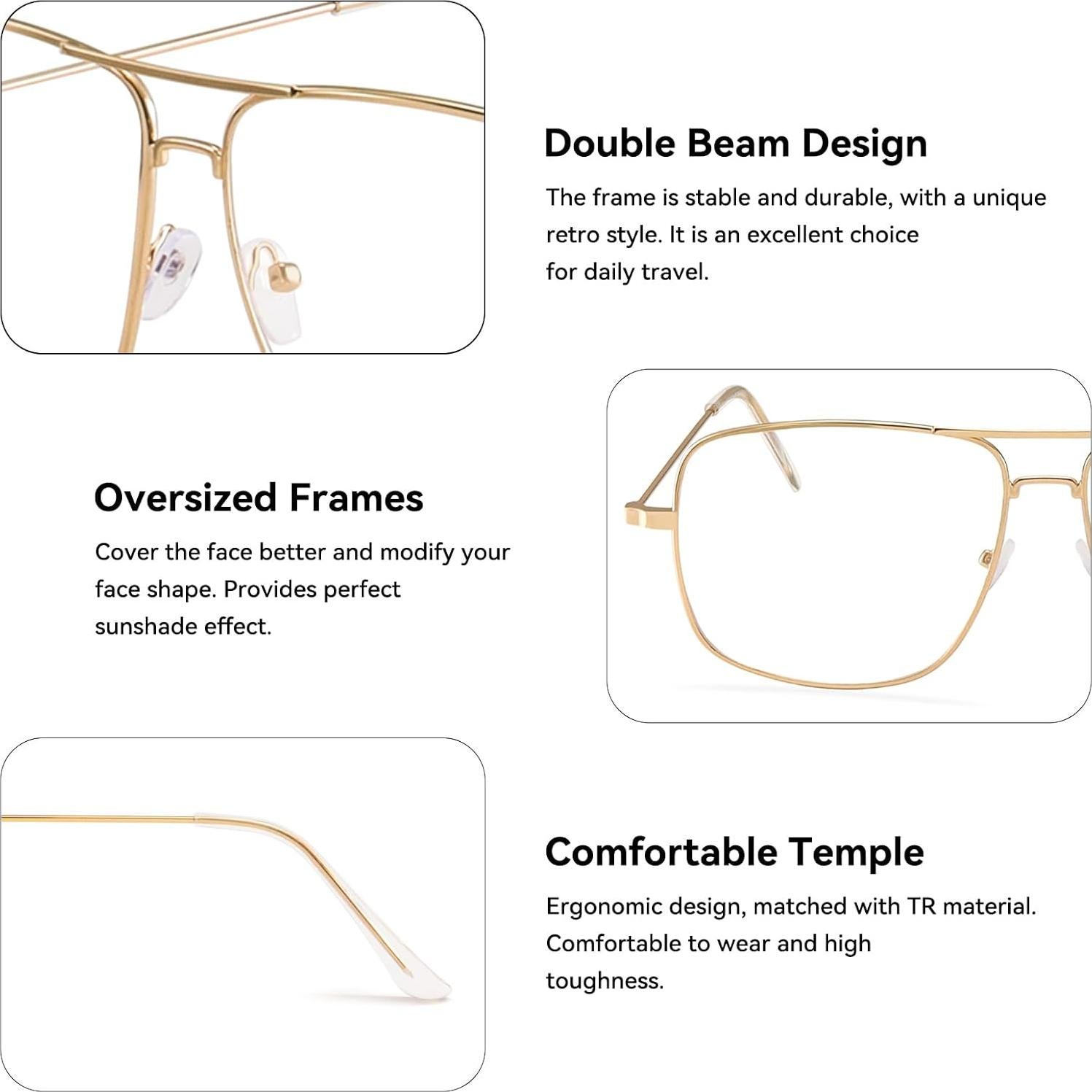 Gafas Clásicas Dollger DG209 Montura Metal Lentes Transparentes