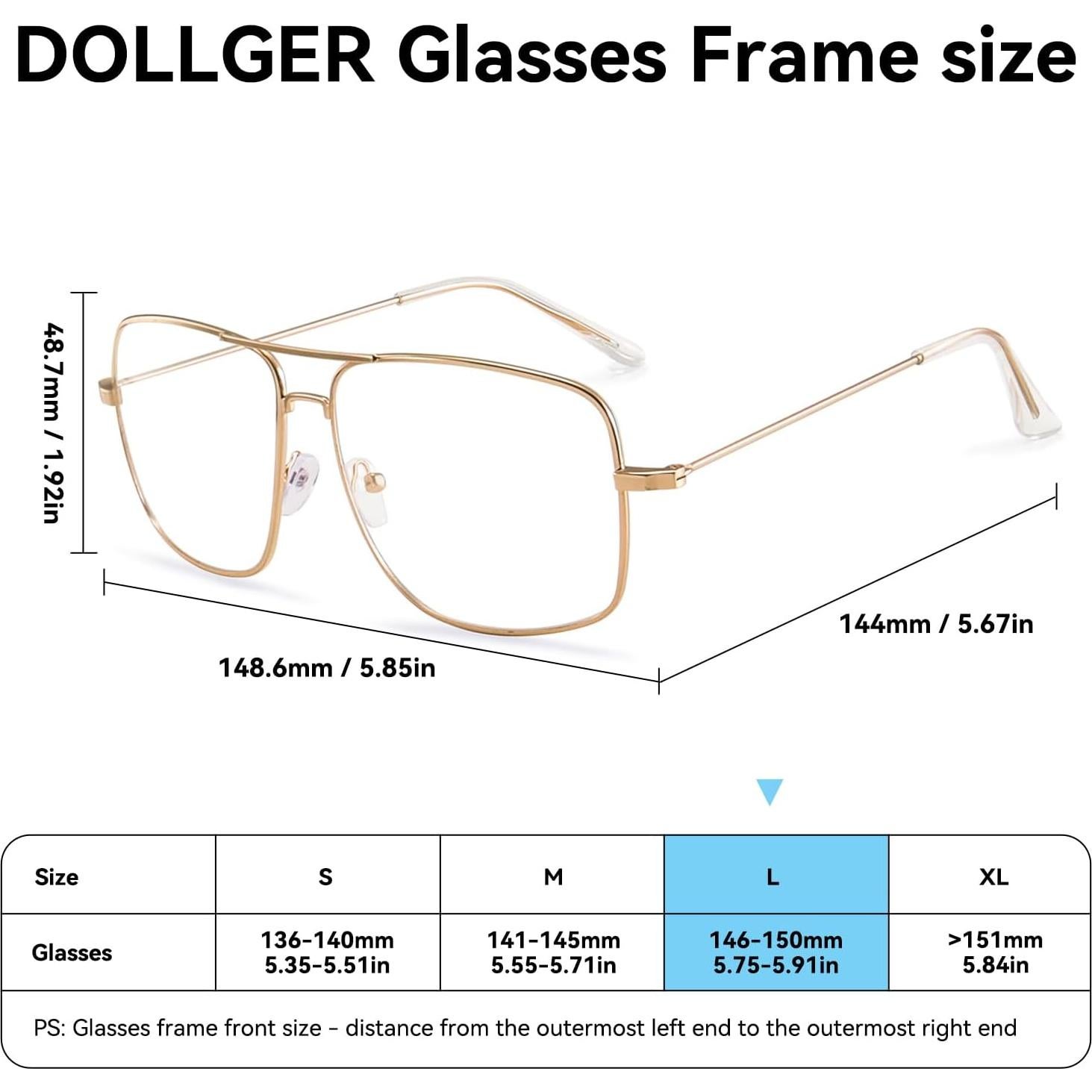 Gafas Clásicas Dollger DG209 Montura Metal Lentes Transparentes