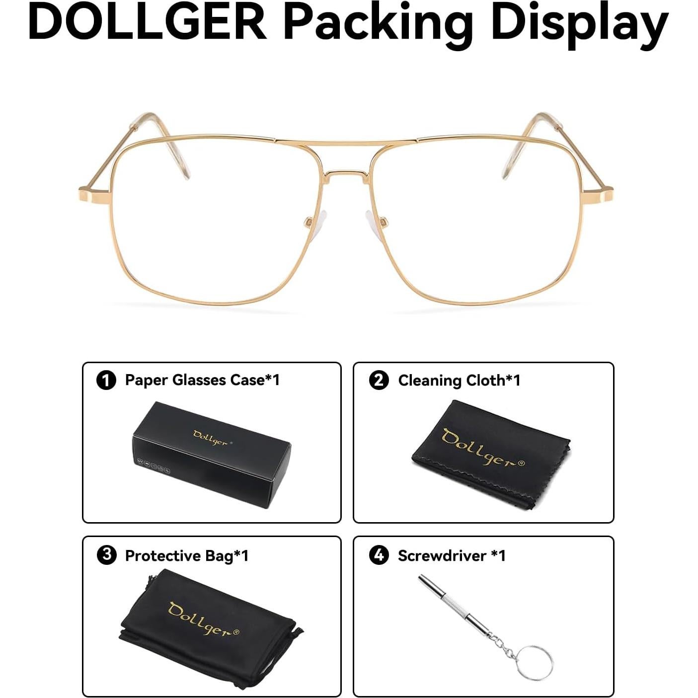 Gafas Clásicas Dollger DG209 Montura Metal Lentes Transparentes