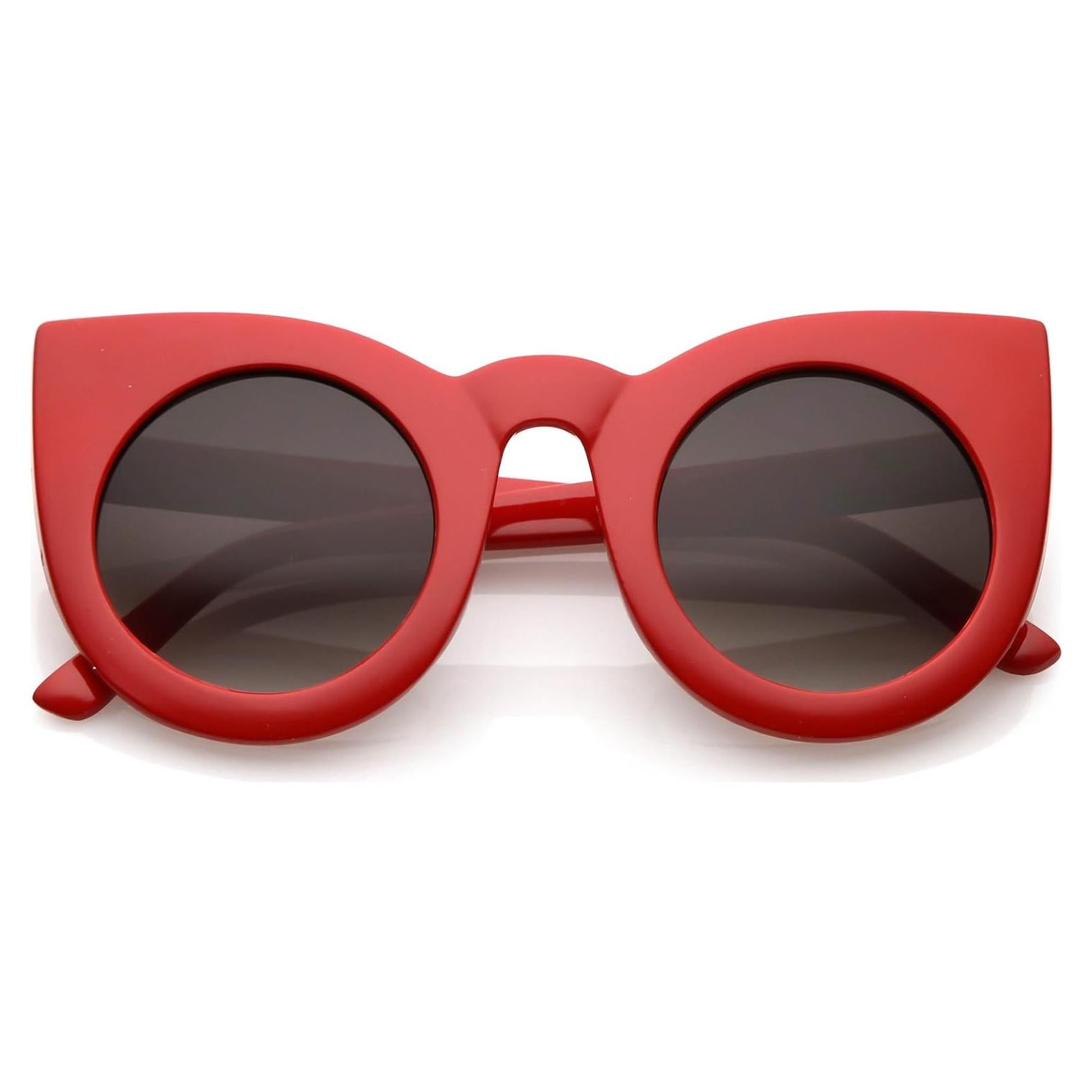 Gafas de Sol Retro ZeroUV Gato Grande 48mm Rojo/Humo