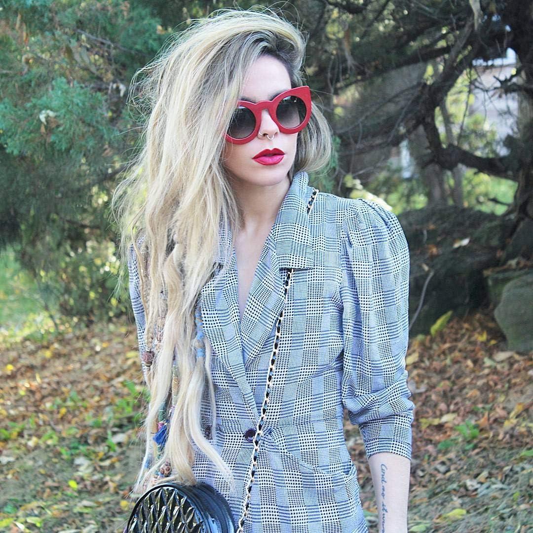 Gafas de Sol Retro ZeroUV Gato Grande 48mm Rojo/Humo