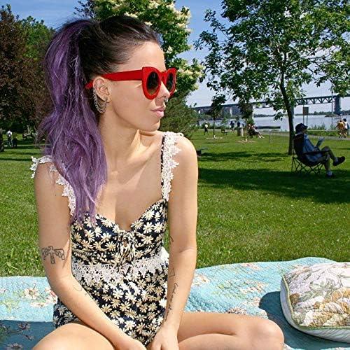 Gafas de Sol Retro ZeroUV Gato Grande 48mm Rojo/Humo