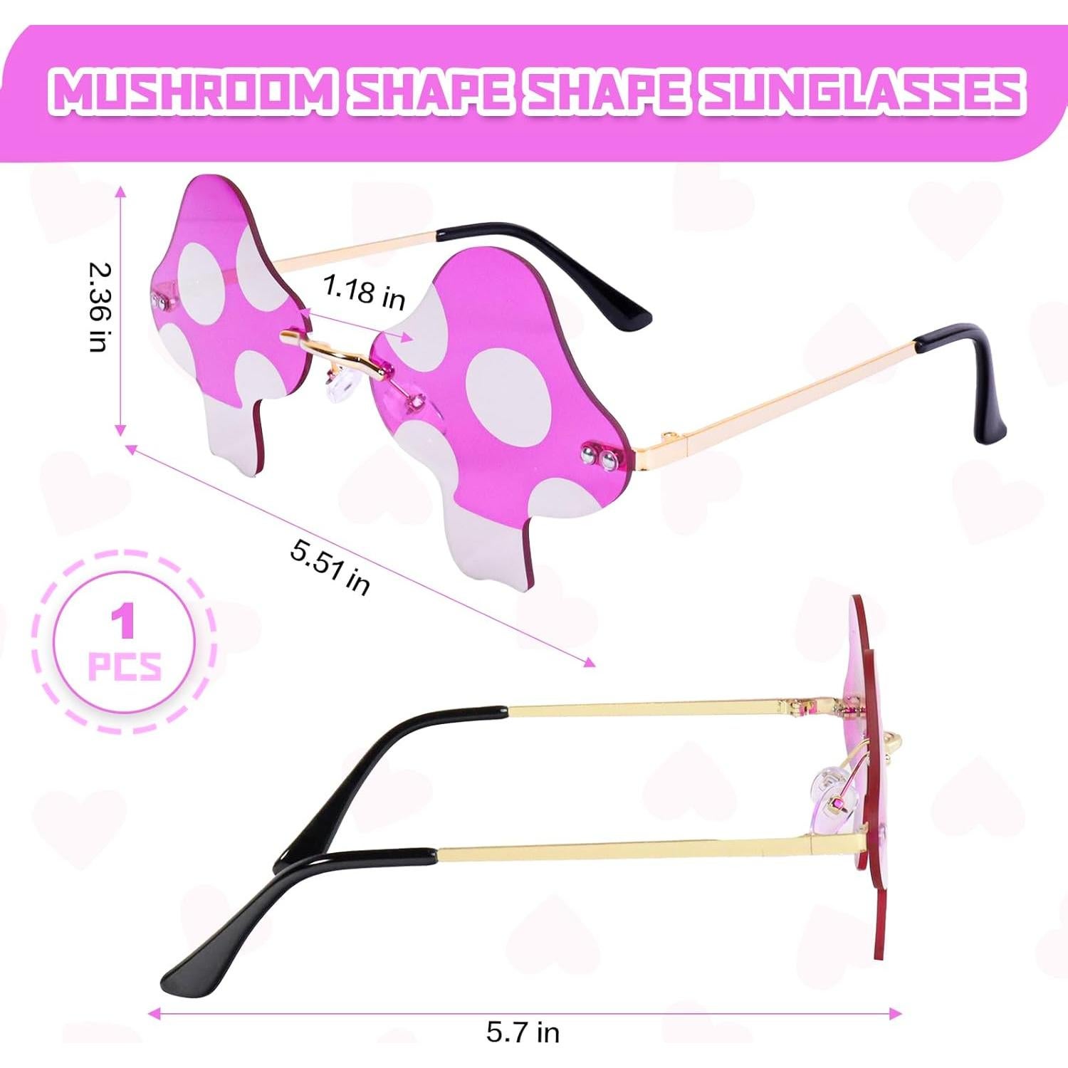 Gafas de sol hongo coloridas para fiestas y cosplay