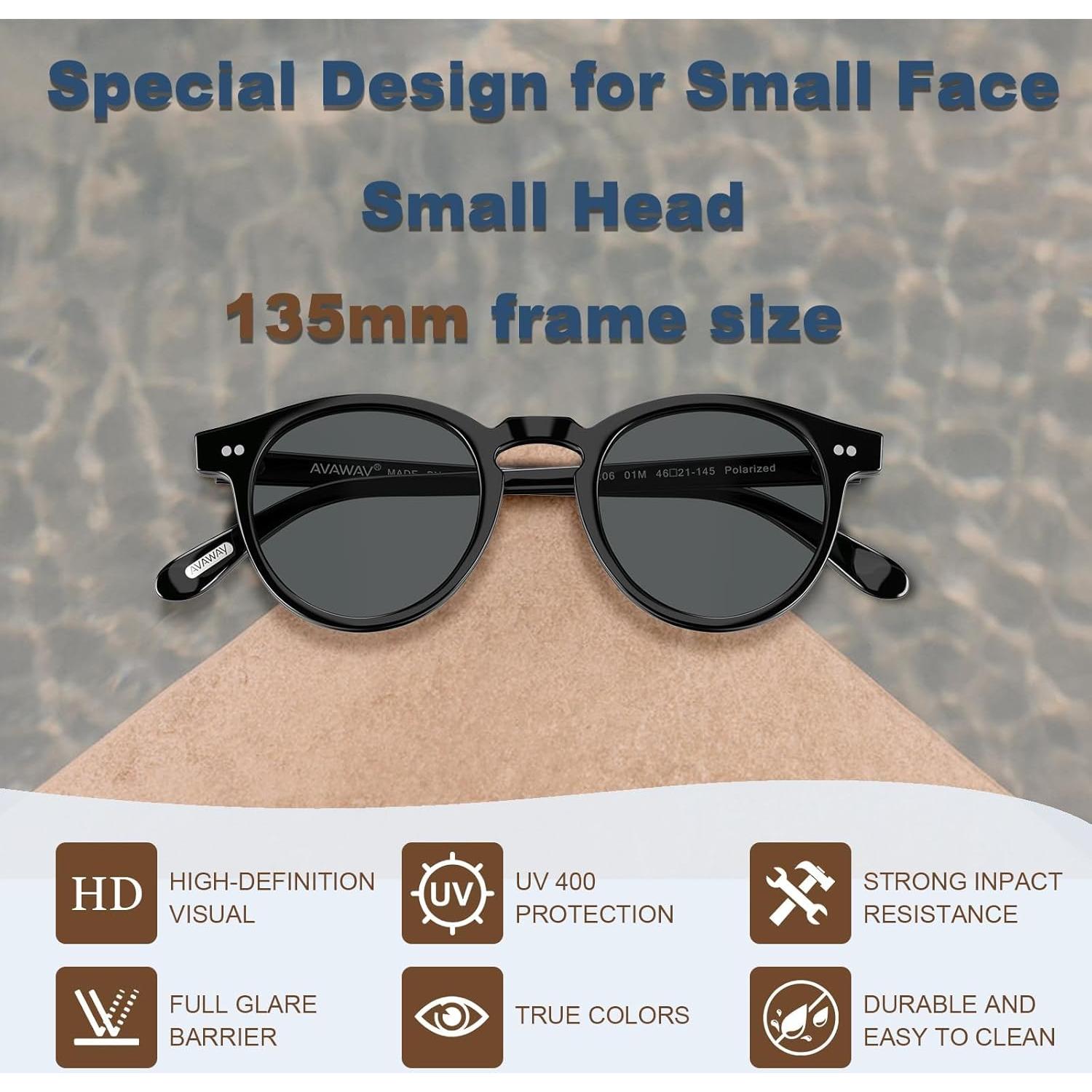 Gafas de Sol Redondas AVAWAY para Mujeres UV 100% Polarizadas