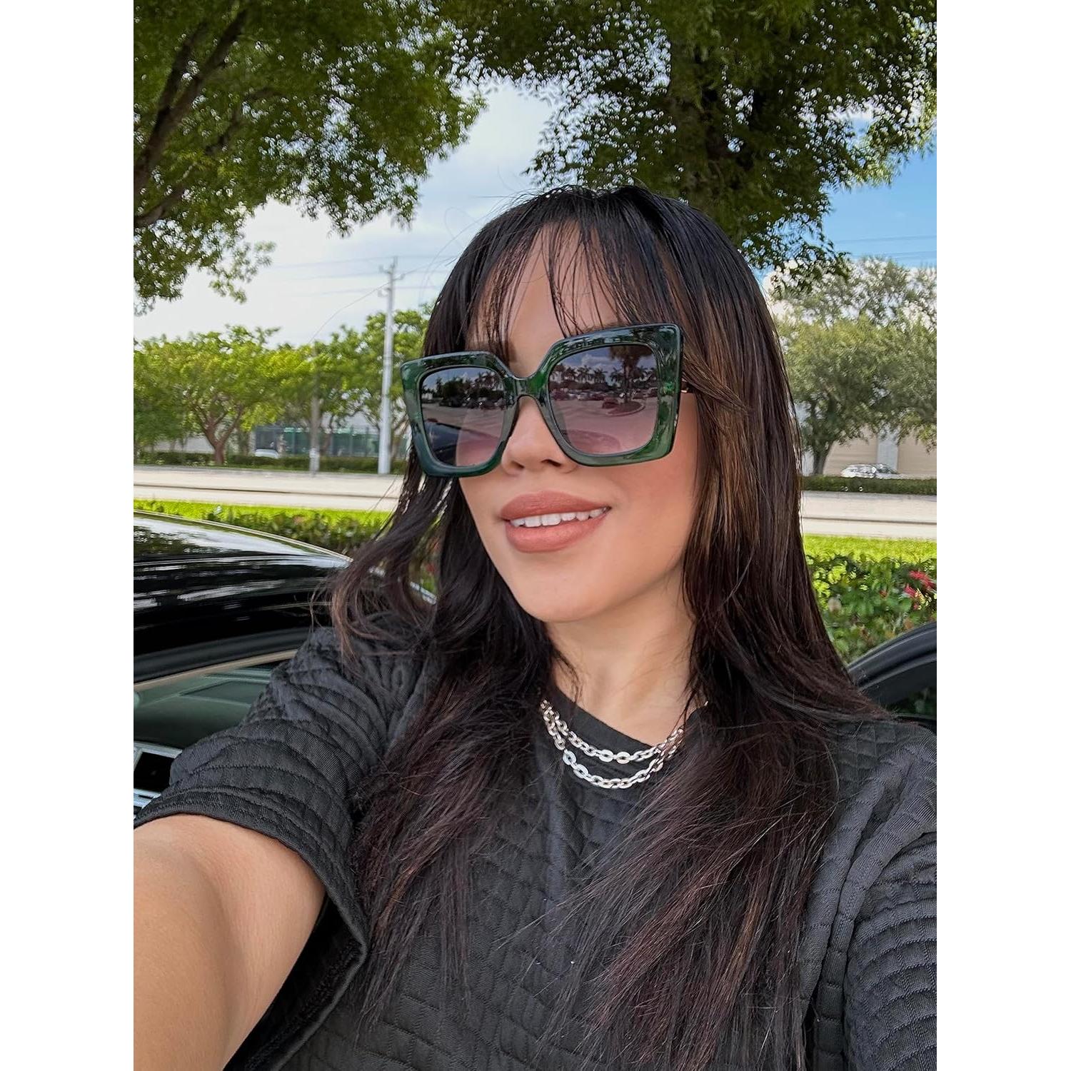 Gafas de Sol FEISEDY Ojo de Gato UV400 Verde Claro