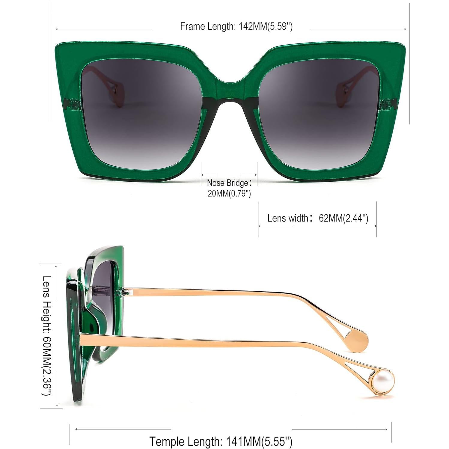 Gafas de Sol FEISEDY Ojo de Gato UV400 Verde Claro