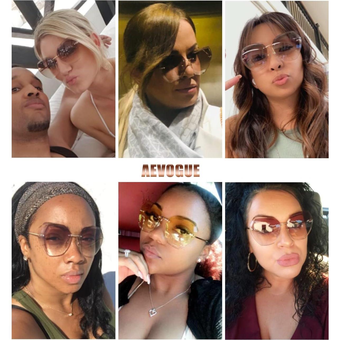 Gafas de sol AEVOGUE Vision para mujeres UV400 sin montura