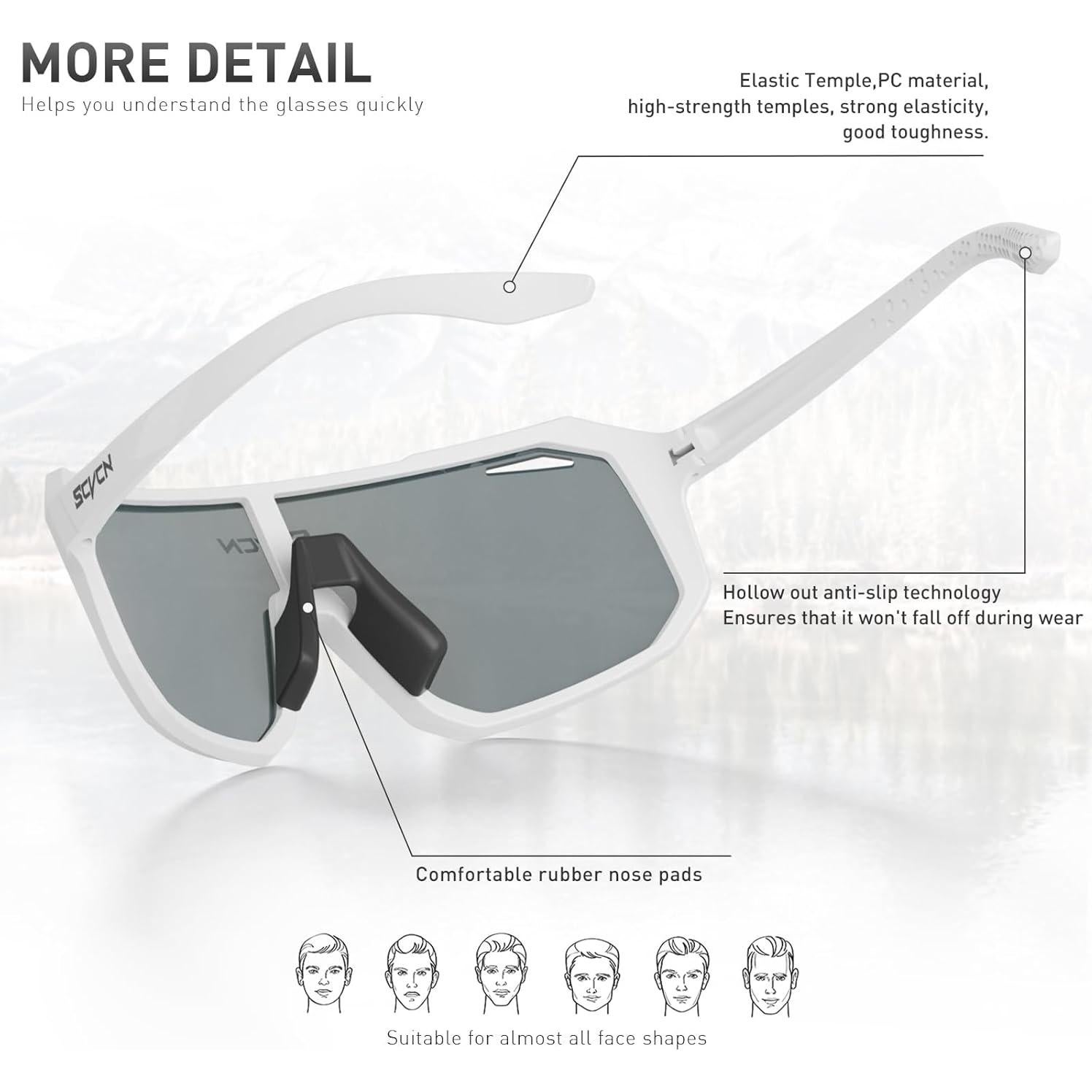 Gafas de Ciclismo SCVCN DZ-S62 UV400 Lentes de Policarbonato