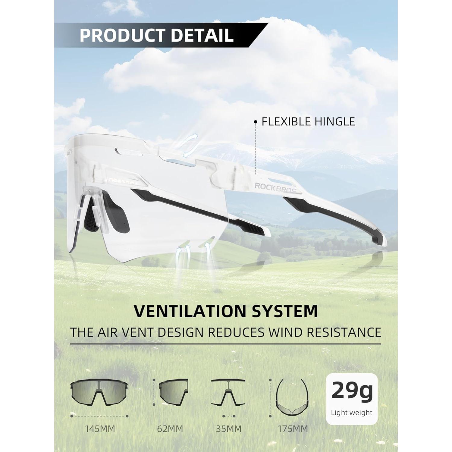 Gafas de Ciclismo ROCKBROS Photochromic UV Anti-vaho