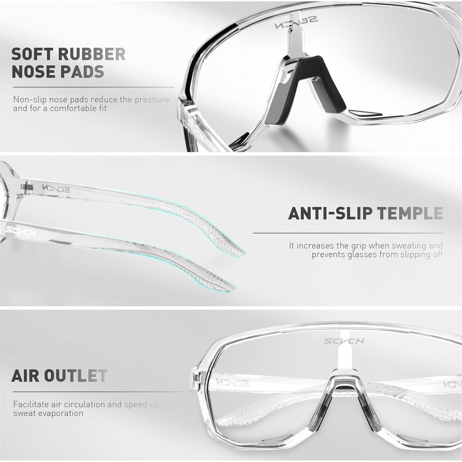 Gafas de Ciclismo SCVCN Fotoquímicas UV400 Antideslizantes