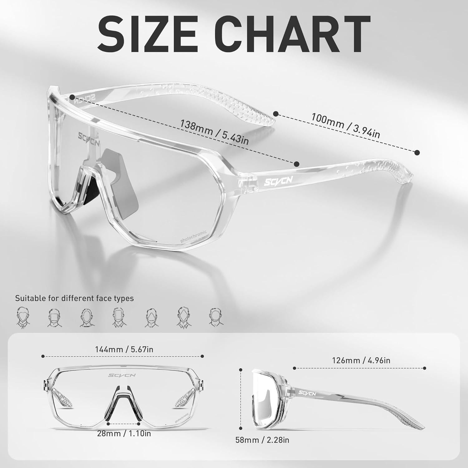 Gafas de Ciclismo SCVCN Fotoquímicas UV400 Antideslizantes