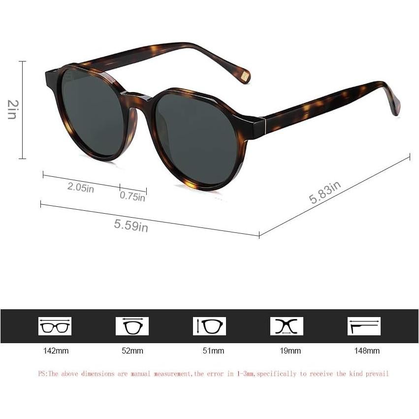 Gafas de sol polarizadas VentiVenti redondas 52mm unisex