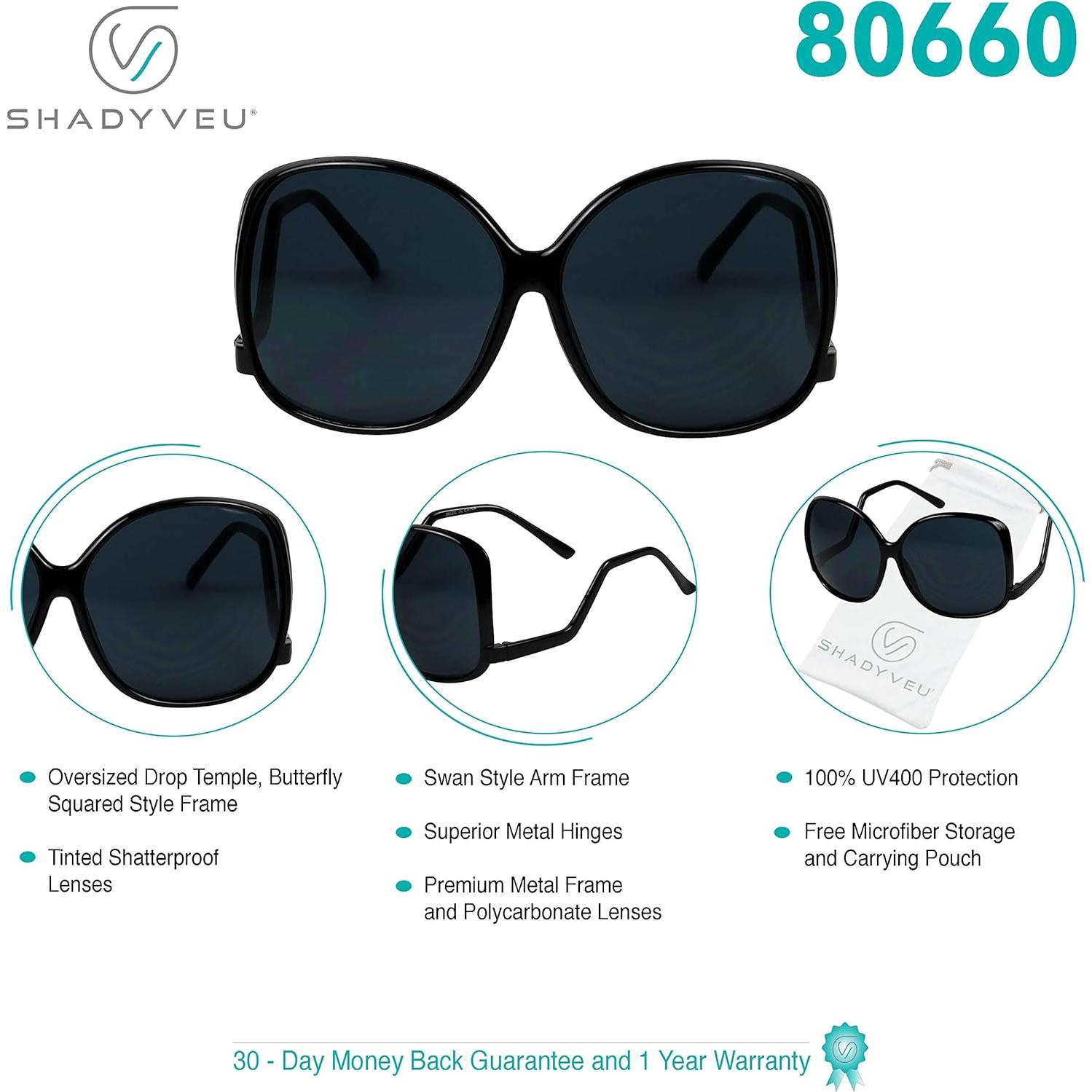 Gafas de sol grandes ShadyVEU cuadradas con protección UV