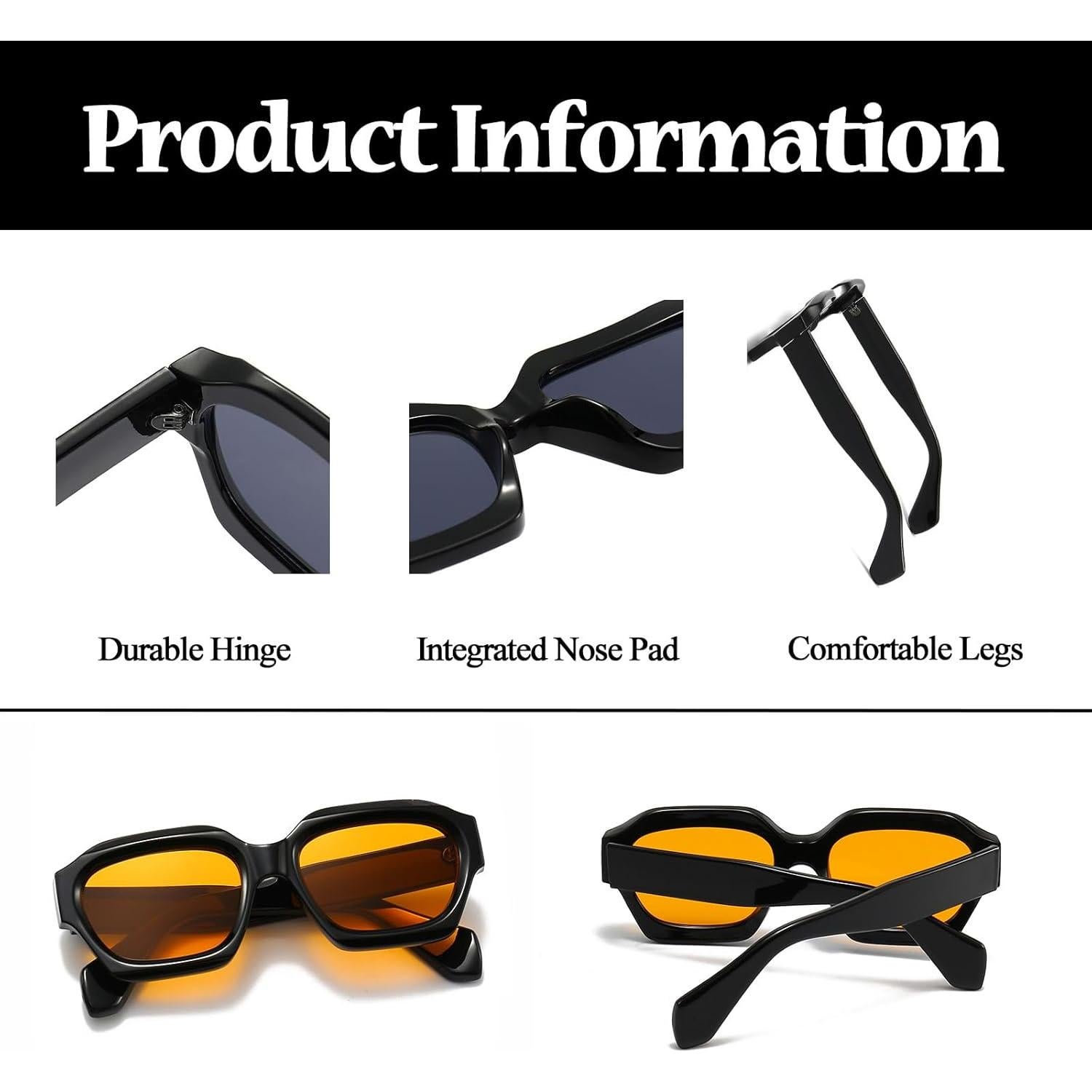 Gafas de Sol Retro Hexagonales LJCZKA UV400 Unisex