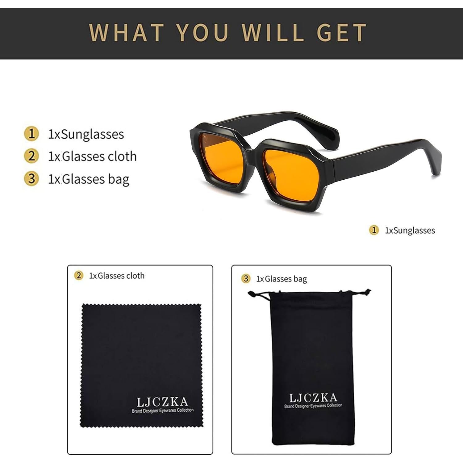 Gafas de Sol Retro Hexagonales LJCZKA UV400 Unisex