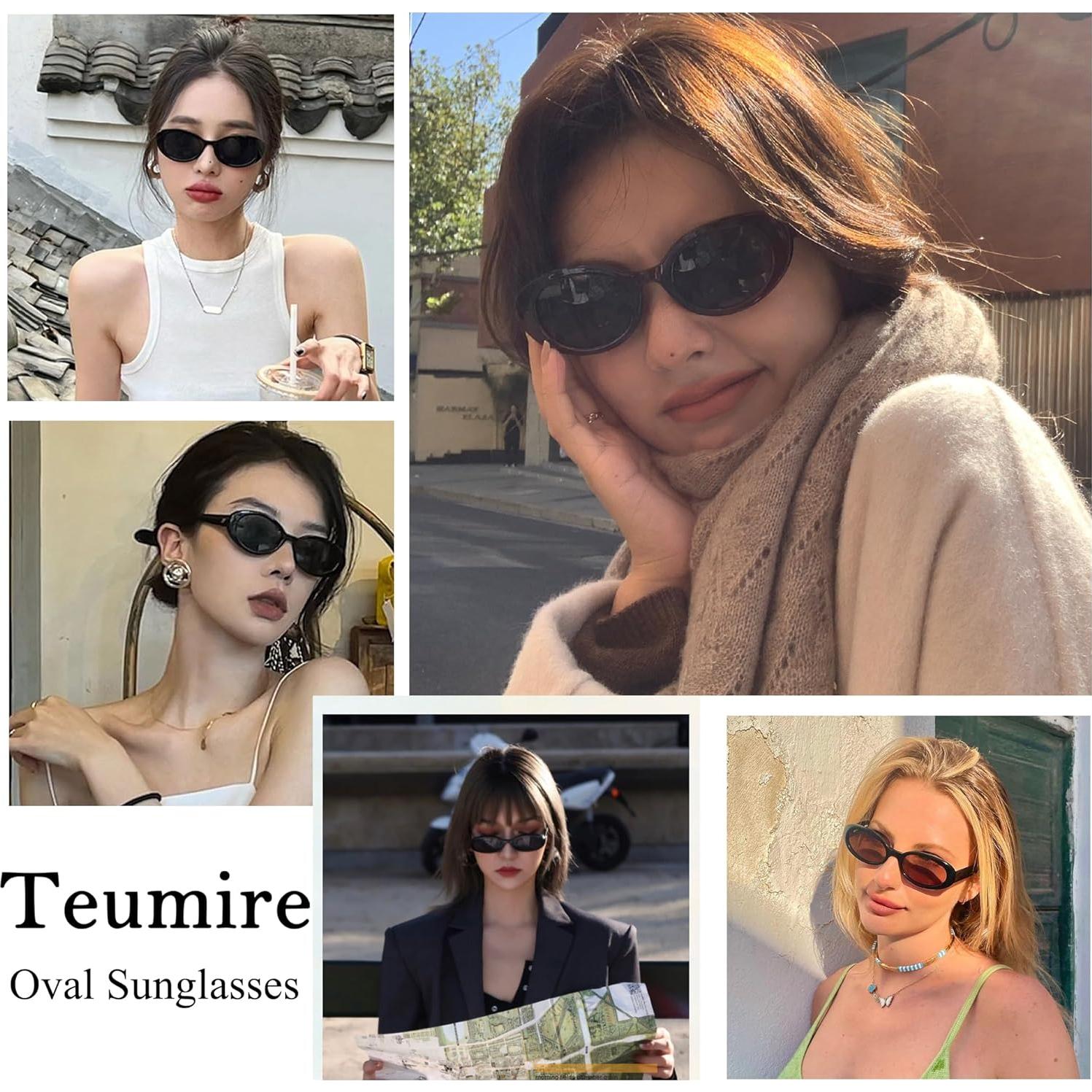 Gafas de sol ovaladas retro UV400 para mujeres y hombres