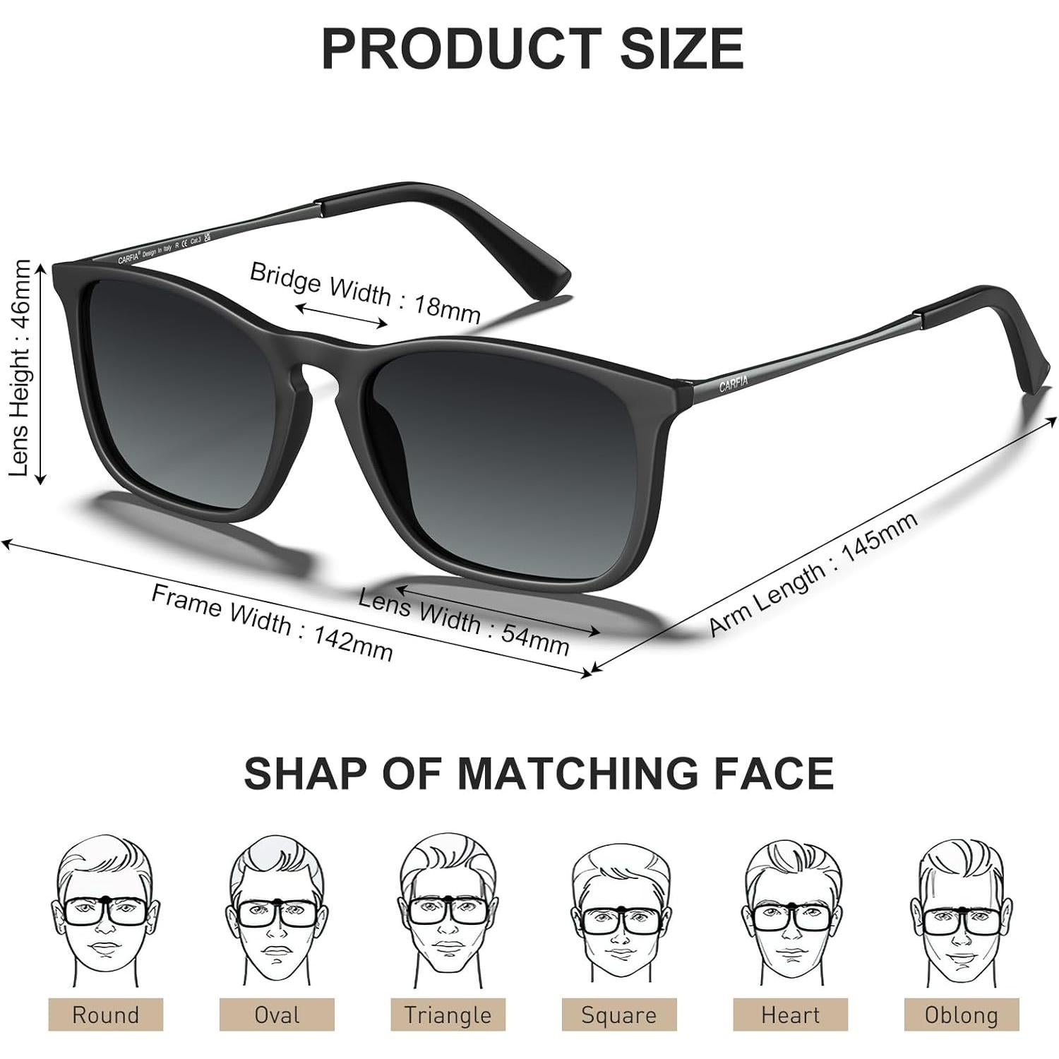 Gafas de Sol Polarizadas CARFIA UV400 Diseño Ligero