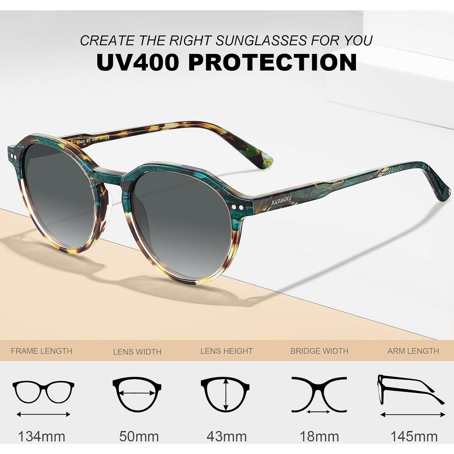 Gafas de sol AVAWAY para mujer estilo vintage protección UV