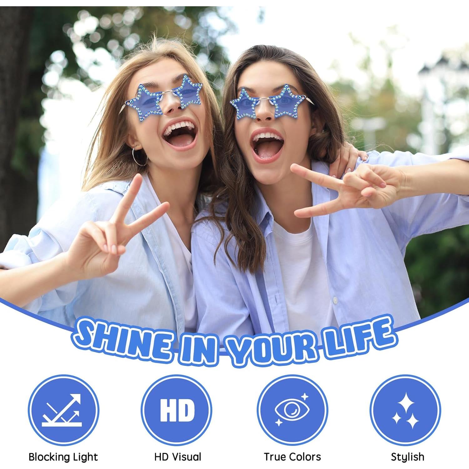 Gafas de sol estrella unisex con cristales brillantes