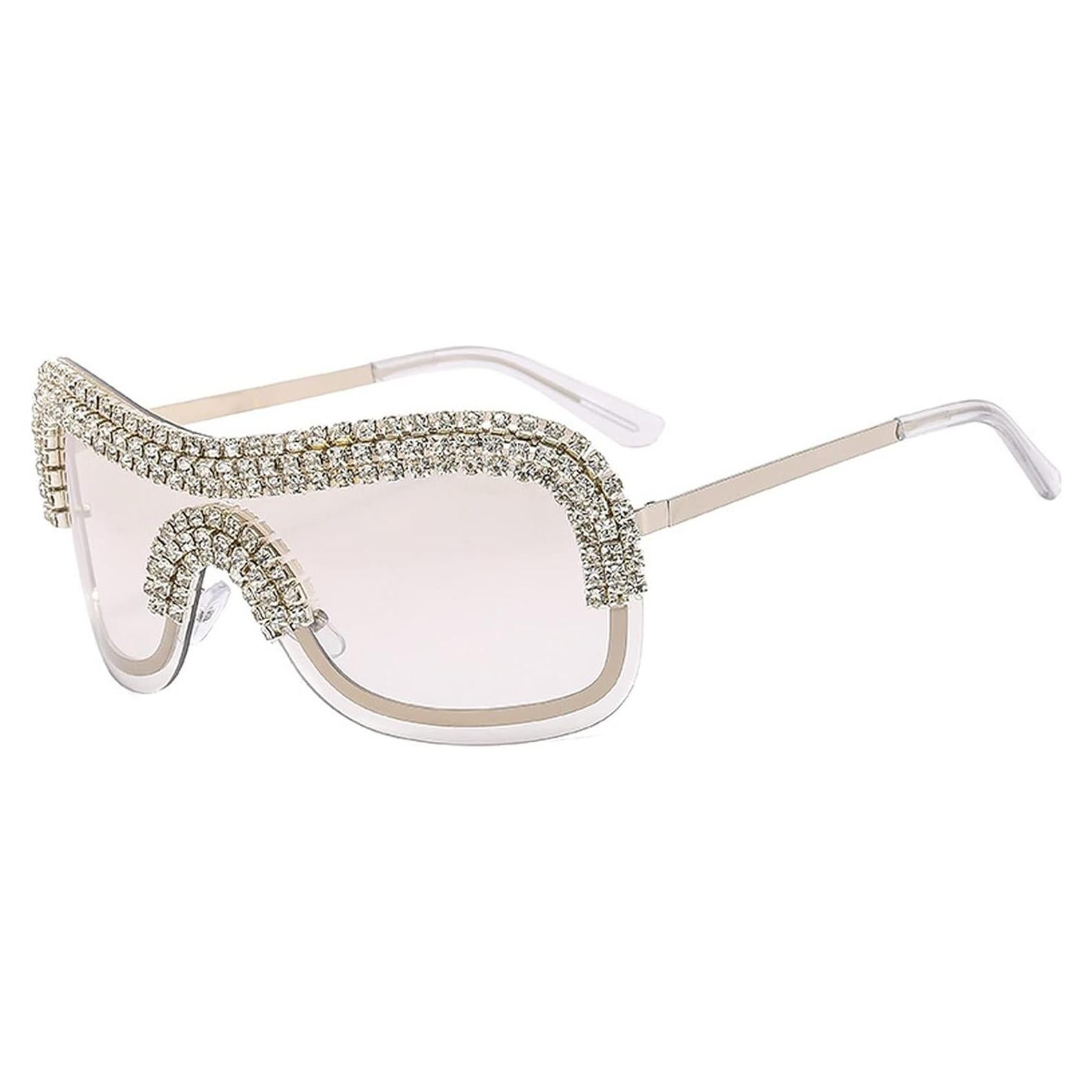 Gafas de Sol Y2K Oversized Metalizadas con Strass