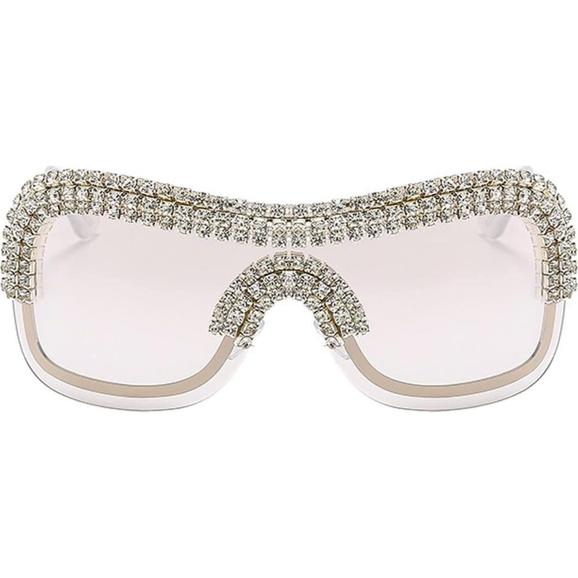 Gafas de Sol Y2K Oversized Metalizadas con Strass
