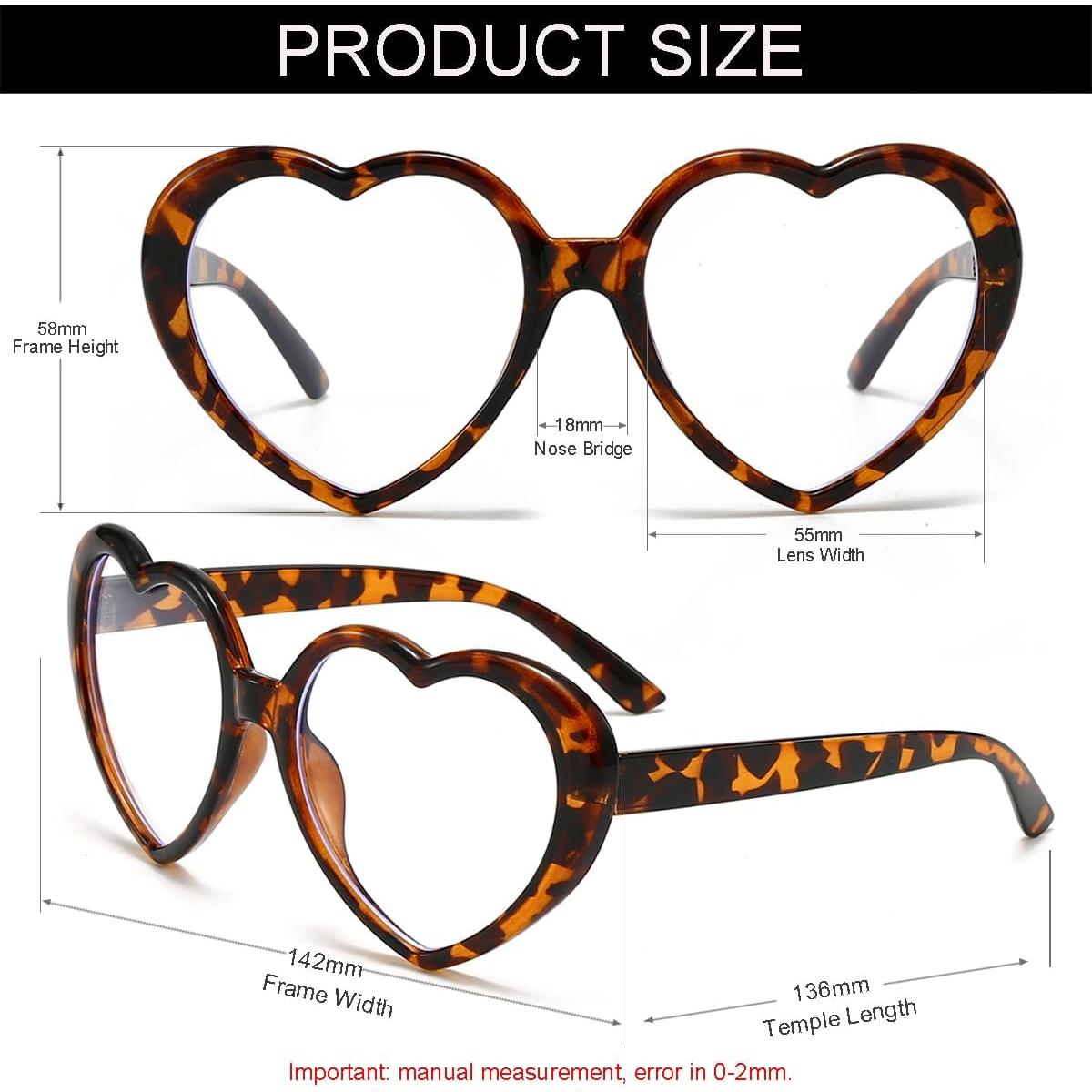 Gafas de Lente Claro NIDOVIX Corazón Vintage Rojas