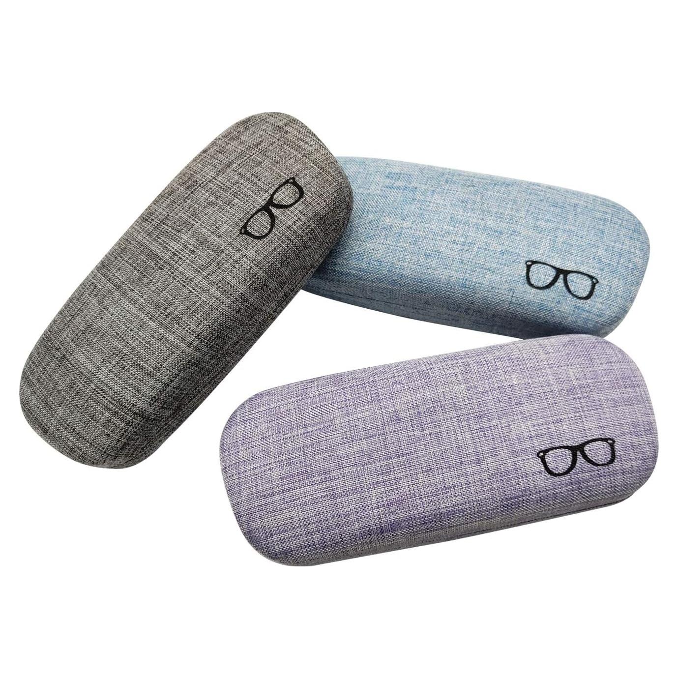 Funda Dura para Gafas HSYMQ 3 Pack Tela Lino Grande