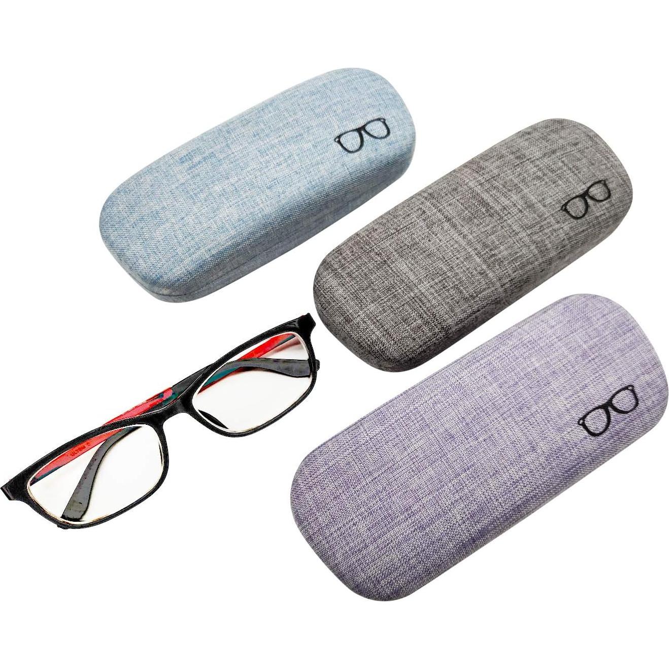 Funda Dura para Gafas HSYMQ 3 Pack Tela Lino Grande
