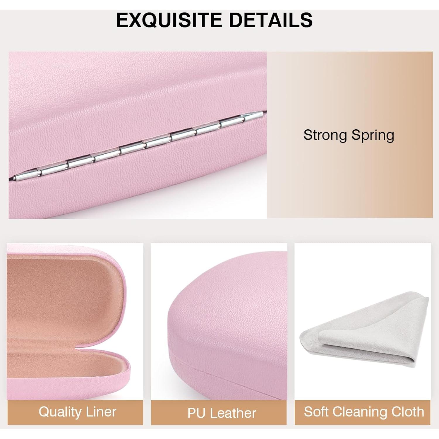 Estuche Duro Marvolia para Gafas de Sol - PU Cuero Rosa