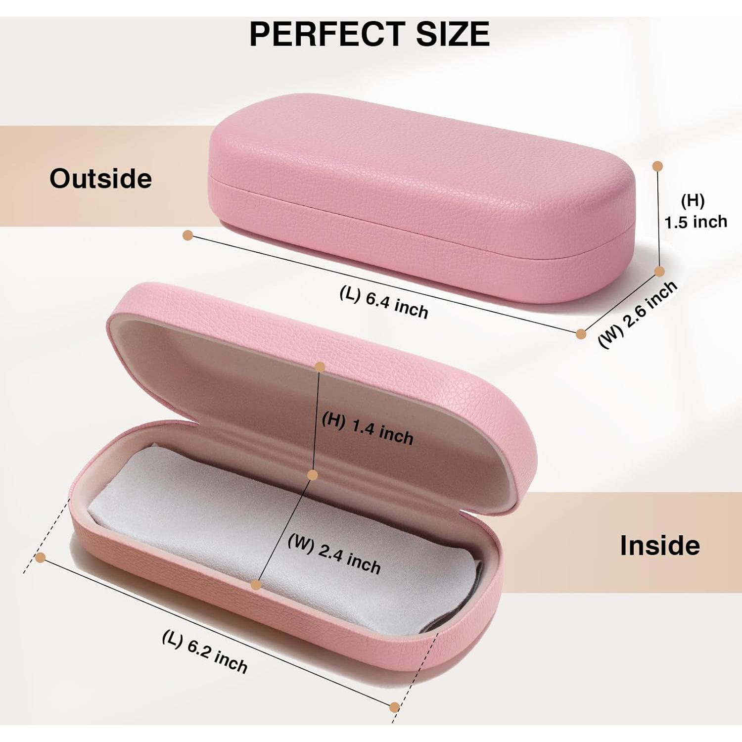 Estuche Duro para Gafas Marvolia Rosa con Paño de Limpieza