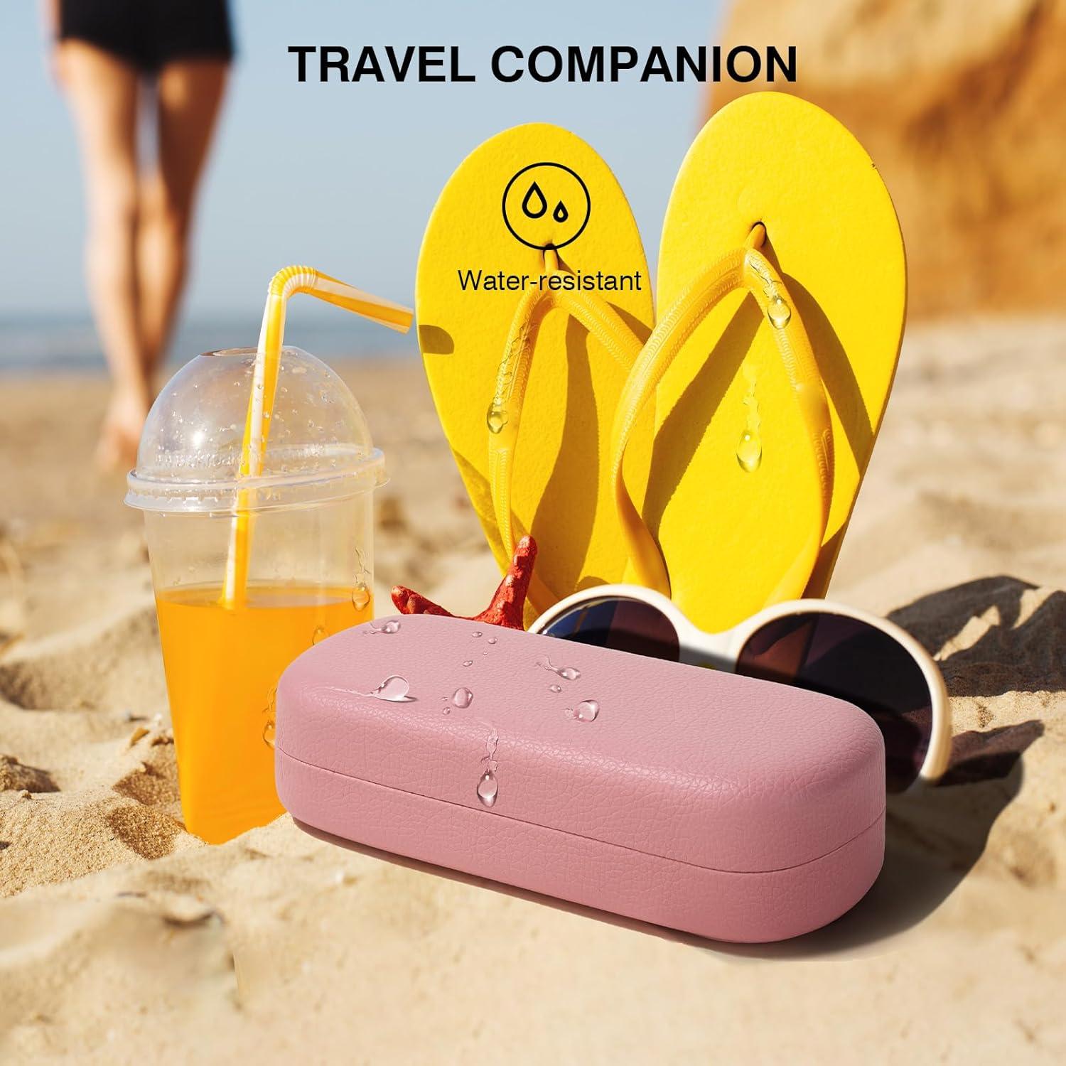 Estuche Duro para Gafas Marvolia Rosa con Paño de Limpieza