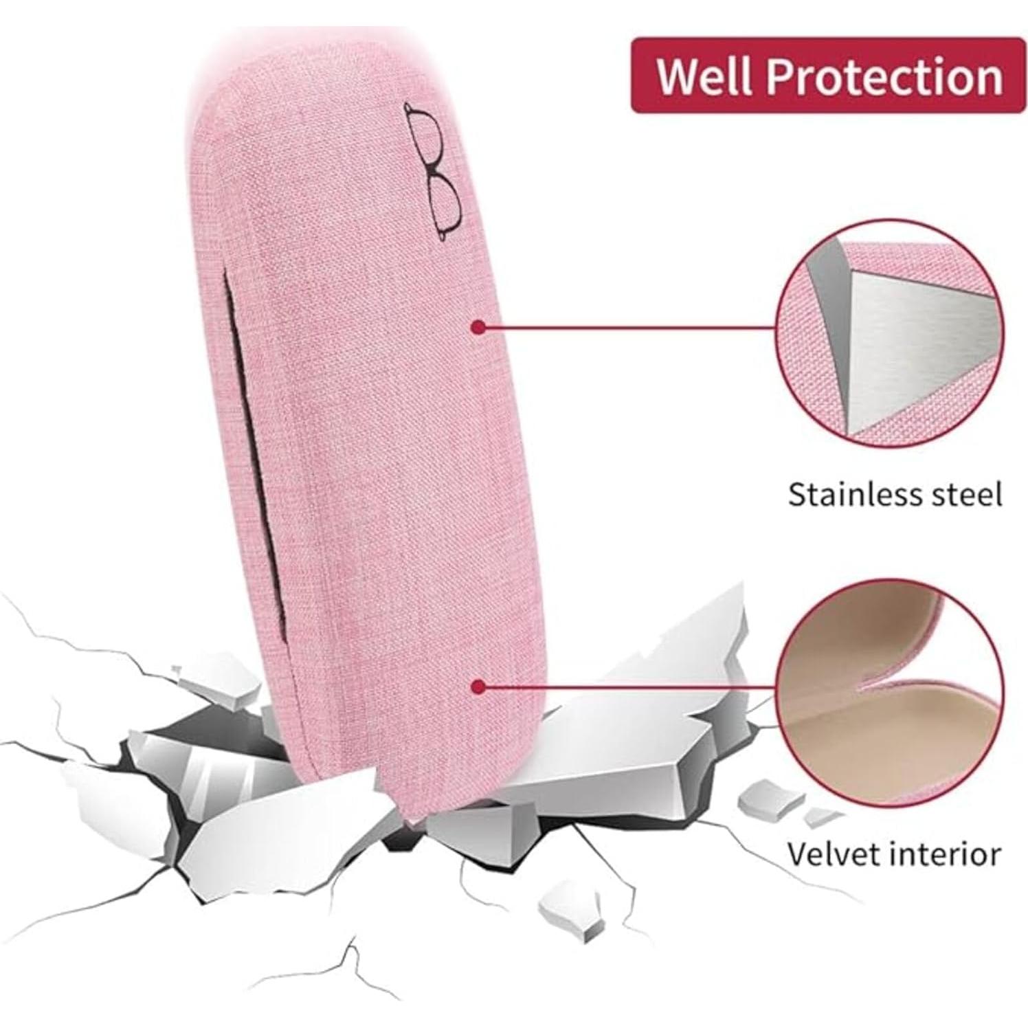 Estuche para gafas ZONLY 6 piezas duro unisex 16.5x6.5cm