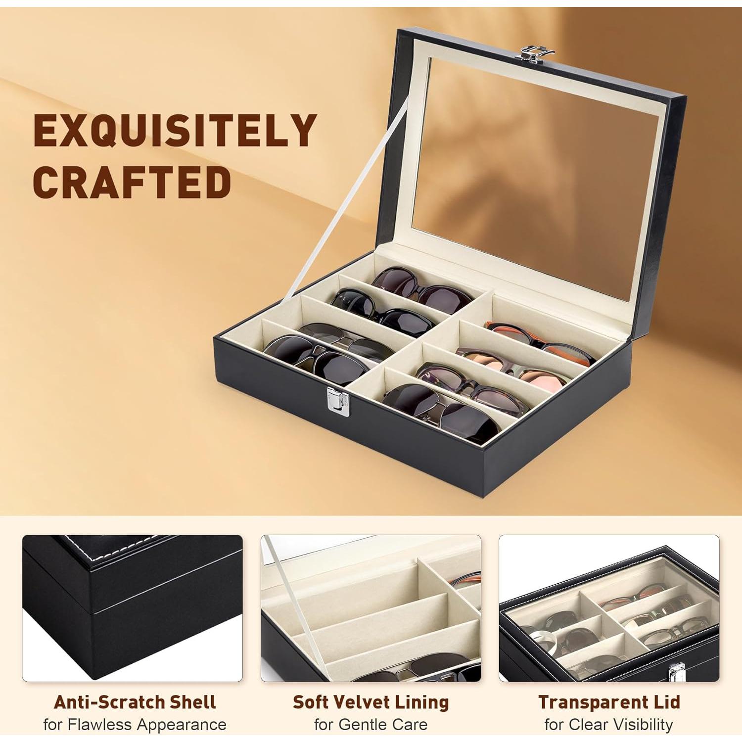 Organizador de Gafas CO-Z 8 Compartimentos Negro