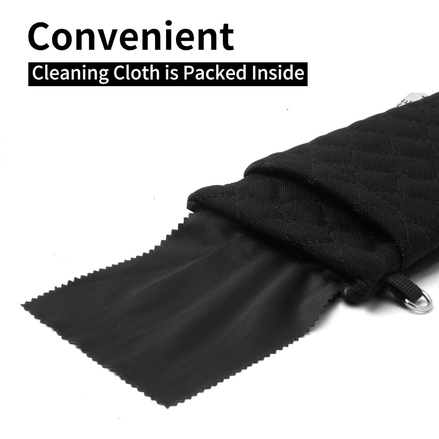 Estuche para Gafas Negro Doble Cristal con Paño de Limpieza