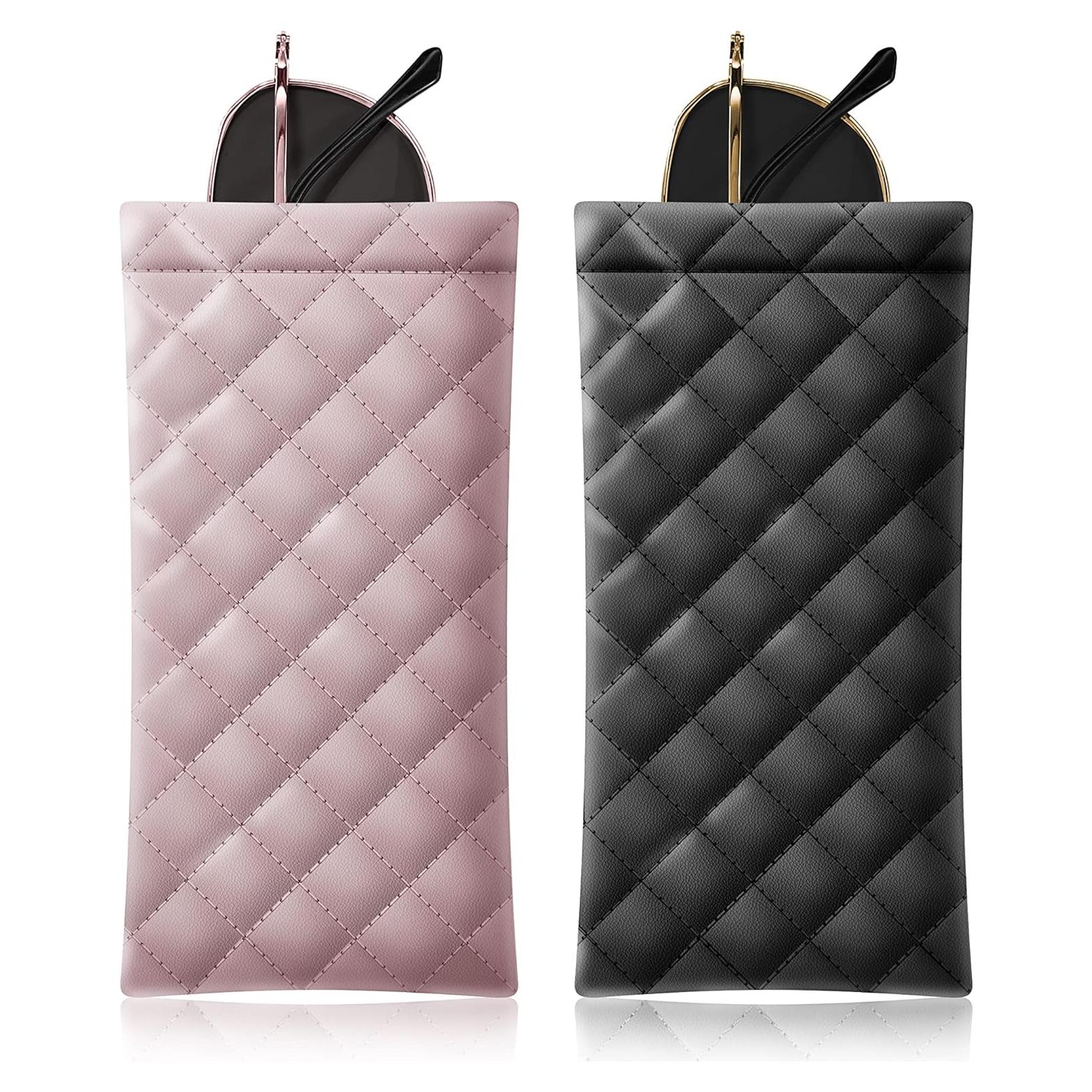 Estuche de Gafas Suave PU - Bolsa Organizador 2 Piezas