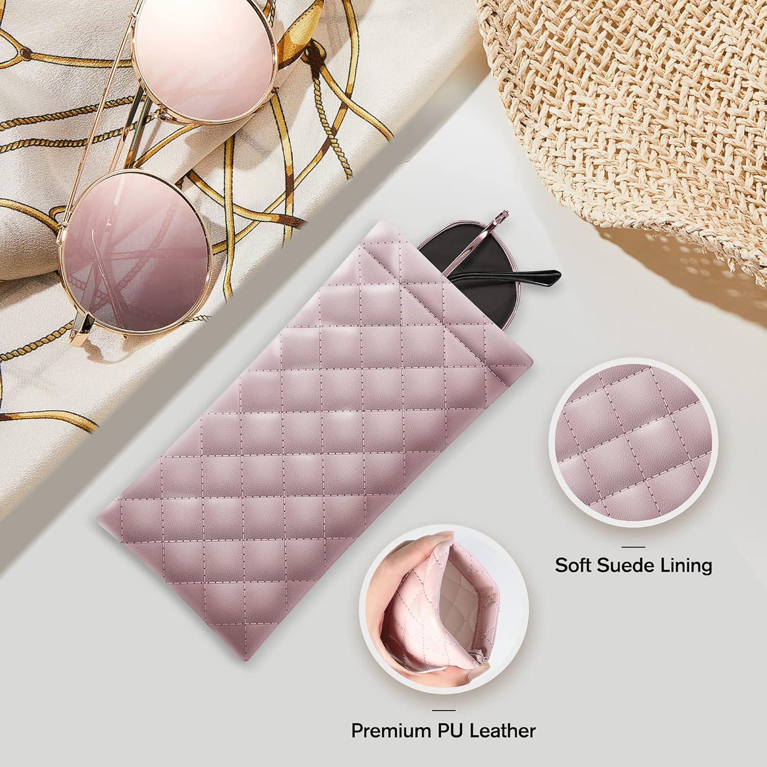 Estuche de Gafas Suave PU - Bolsa Organizador 2 Piezas