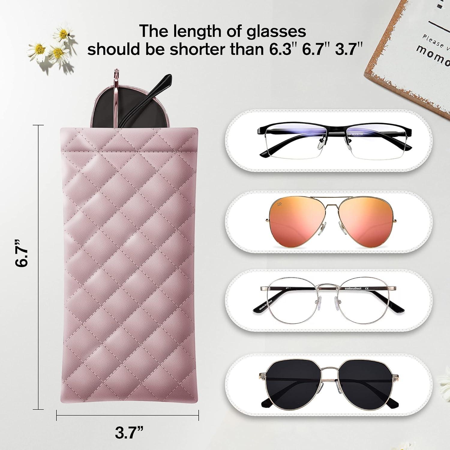 Estuche de Gafas Suave PU - Bolsa Organizador 2 Piezas