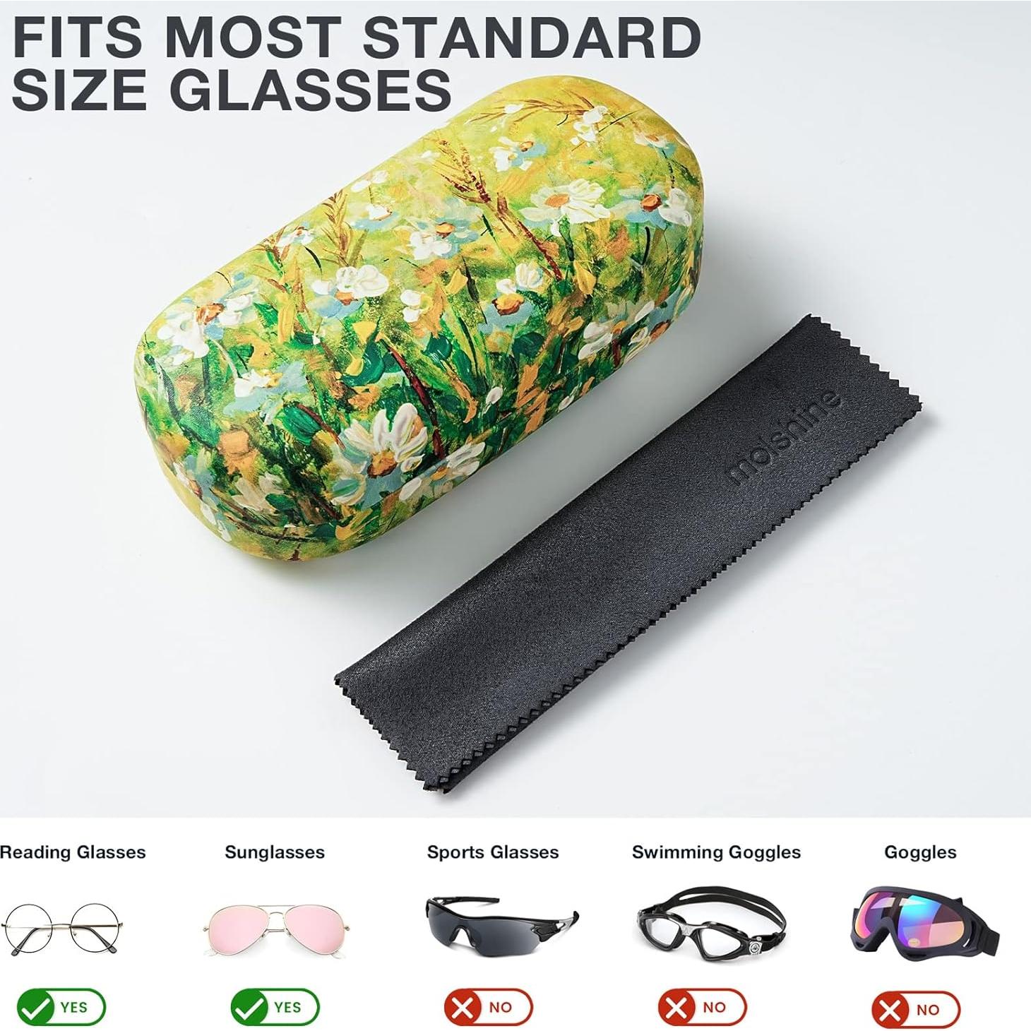 Molshine Funda Dura para Gafas de Sol Grande Amarilla