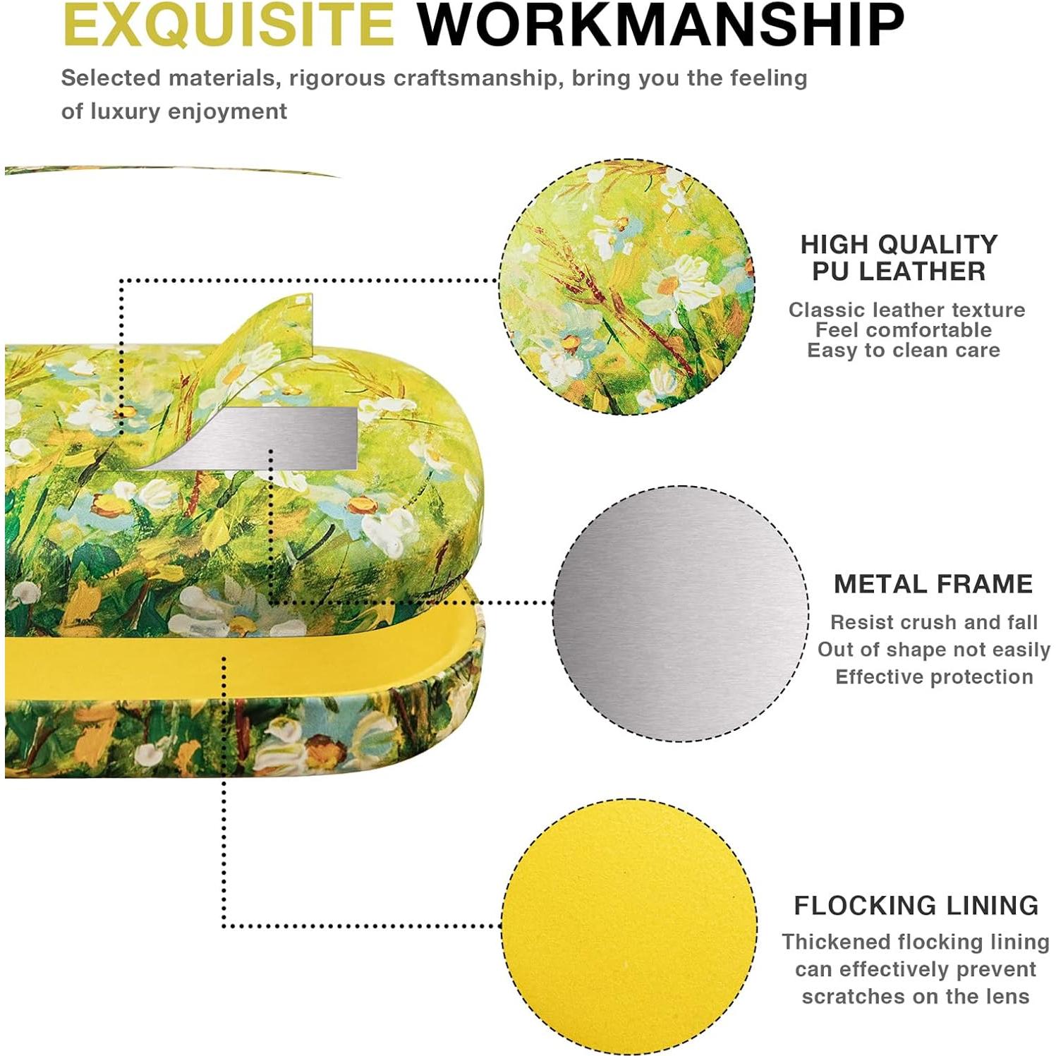 Molshine Funda Dura para Gafas de Sol Grande Amarilla