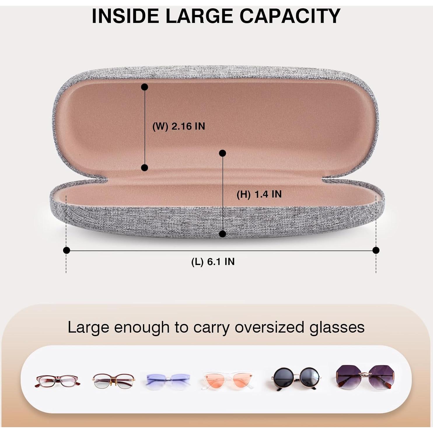 Estuche Duro para Gafas Marvolia 16.5x7.6x5.1cm Gris