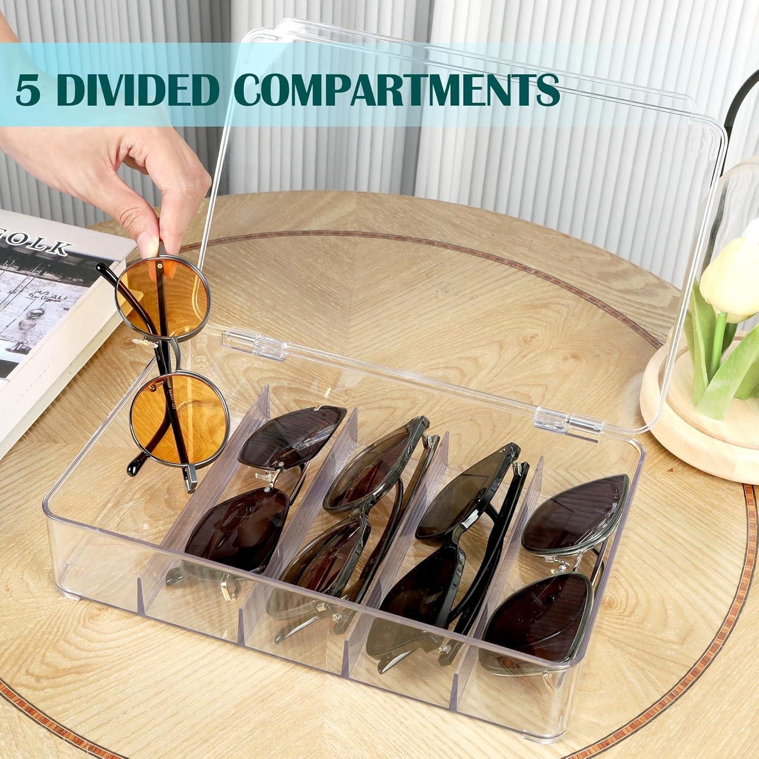 Organizador de Gafas FORUP, Estuche Apilable 5 Secciones
