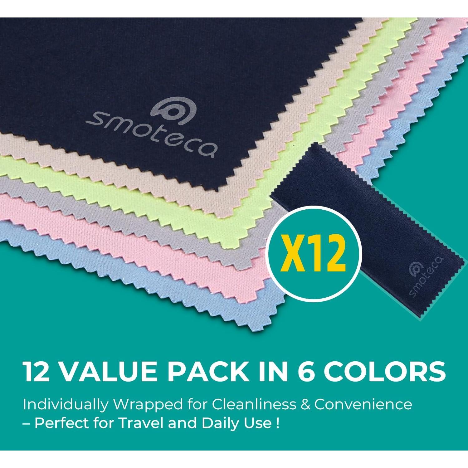 Paquete de 12 Paños de Microfibra SmoTecQ - 17,78x15,24 cm