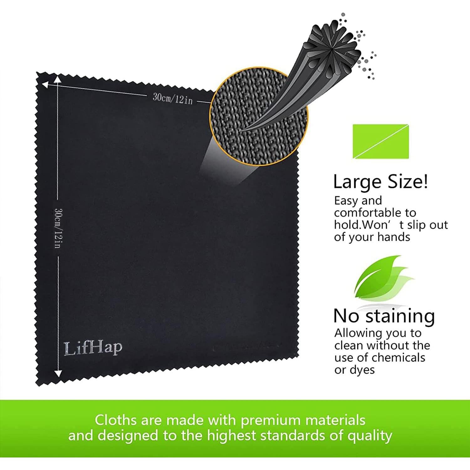 Paños de limpieza de vidrio extragrande LXQTThap 30x30 cm 5 piezas