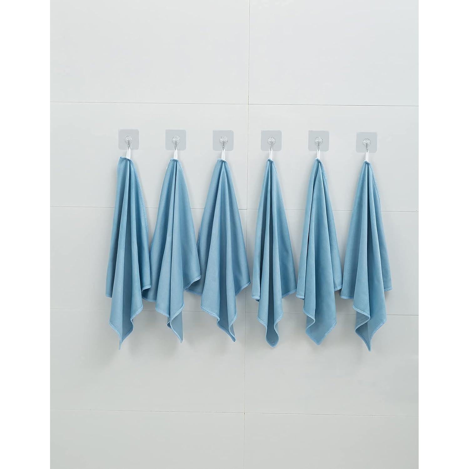 Paquete de 6 paños de microfibra Puomue 40x40 cm azul