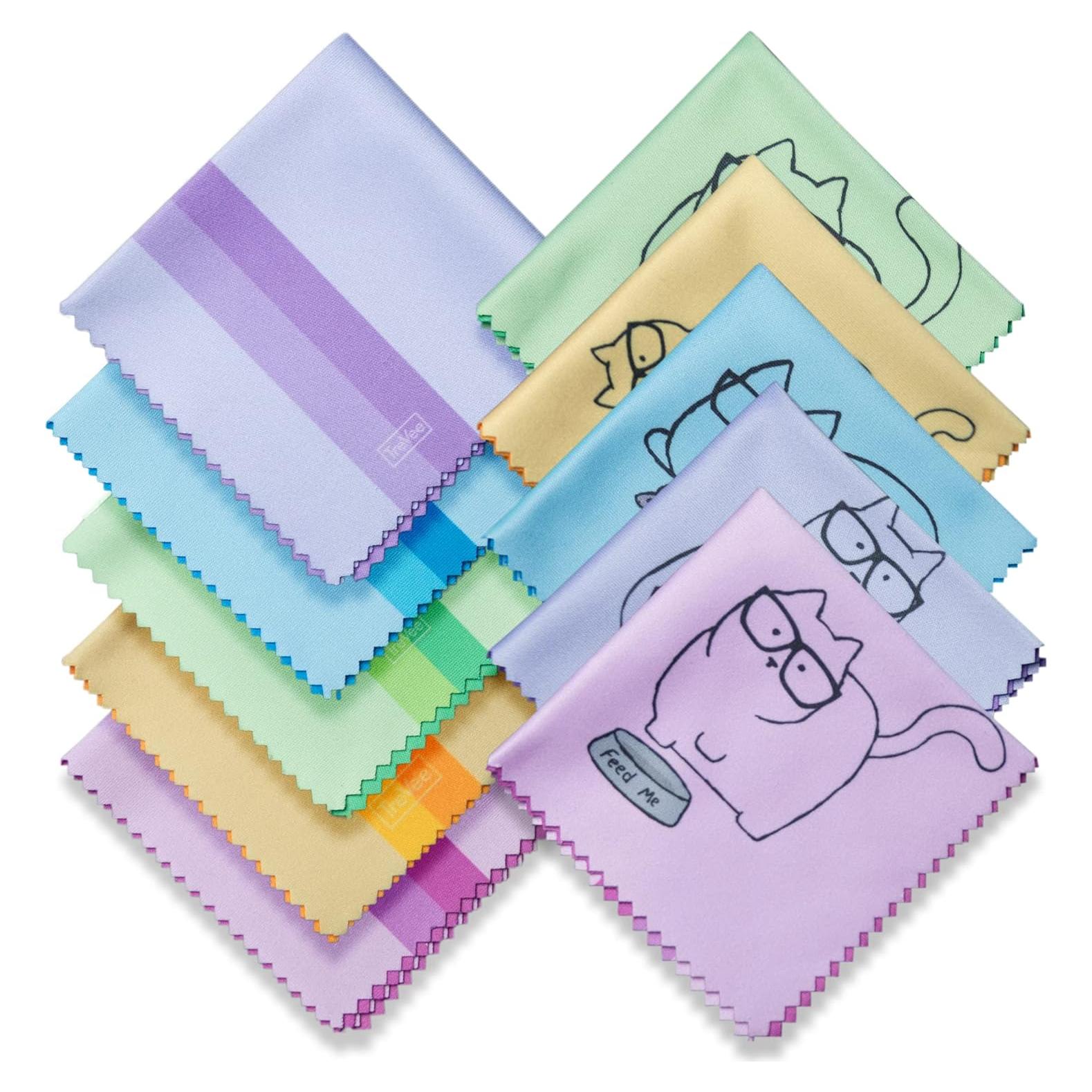 Paquete de 10 paños de microfibra TreVee 15x15cm multicolor